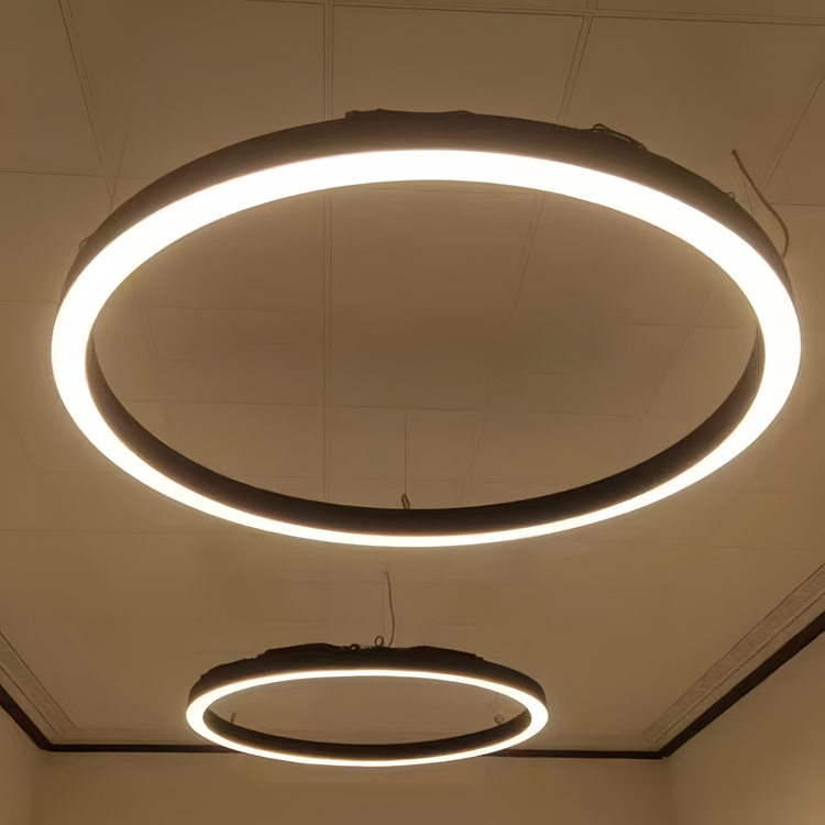 Luz colgante LED circular negra de 4000 K 