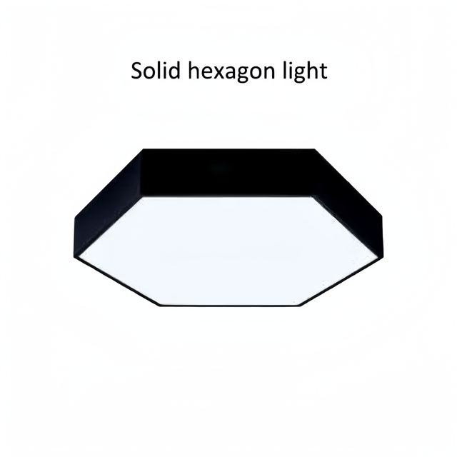 Lámpara colgante hexagonal negra sólida moderna 