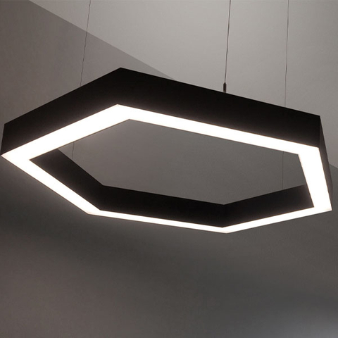 Elegante luz LED hexagonal hueca para oficina 