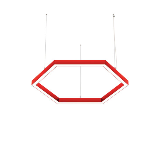 Elegante luz LED hexagonal hueca para oficina 