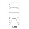 69145 LED lineal de luz de pared de 4 pies hacia arriba y hacia abajo --IP20